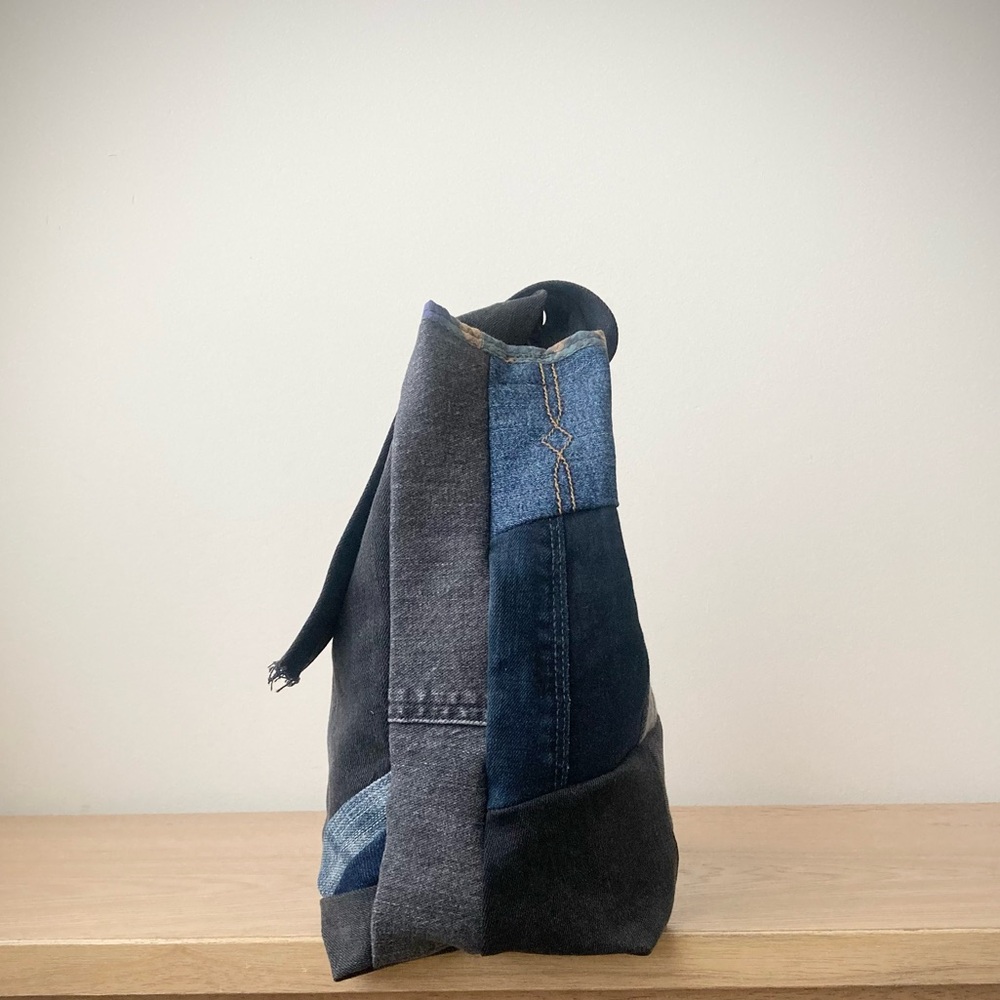 joodito origami japanese boro crossbody patchwork denim jean slouchy handbag bag - Picture 13 of 15